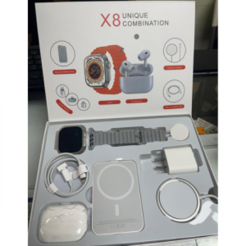 ⌚ Smart Watch X8 Premium 8 en 1 | Reloj Inteligente + Audífonos Bluetooth + Cargador Inalámbrico 🎧⚡