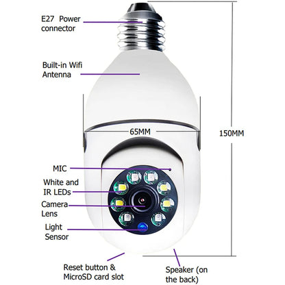🔒 Cámara de Seguridad Inteligente 360° con WiFi